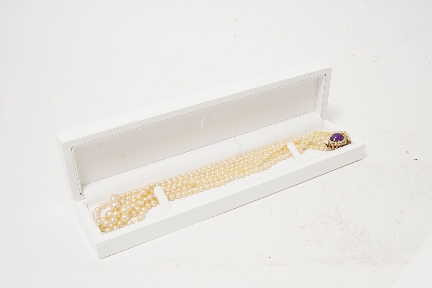 An amethyst and cultured pearl necklace